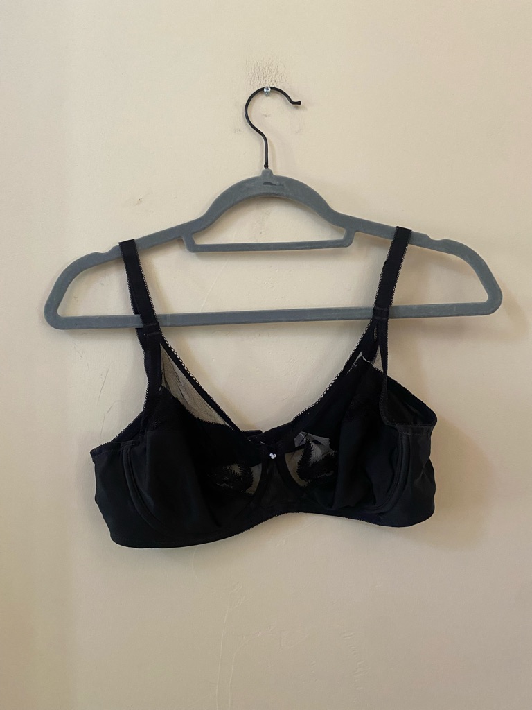 Wacoal Feather Embroidery Mesh Underwire Bra Black 36c